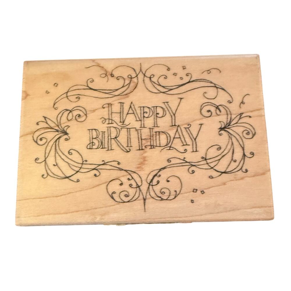 Inkadinkado Happy Birthday Crafting Card Making Large Rubber Stamp 97145